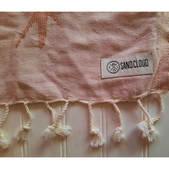 Sand Cloud Beach Towel Turkish Organic Cotton Celestial Sun Moon Orange Cream - Picture 3 of 5